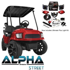 Club Car Precedent/Onward/Tempo ALPHA Street Body Kit in Red with Ultimate Plus Light Kit - Image 1