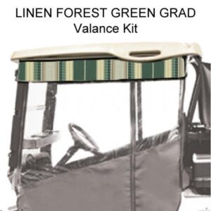 2017-Up Yamaha Drive2 - Red Dot Chameleon Linen and Forest Green Grad Stripe Valance - Image 1