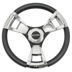 1982-Up Club Car DS - Gussi Italia Model 13 Black and Chrome Steering Wheel - Image 2