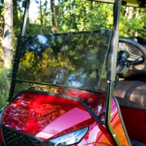 EZGO TXT Folding Windshield 1/4″ Clear – Red Dot for Storm Body Kits (1994.5-Up) - Image 2