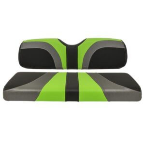 Madjax Blade Lime Green/Charcoal Gear/Black Carbon Fiber Genesis 150 Rear Seat Cushions - Image 1