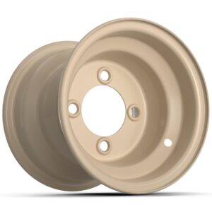 8″ GTW Beige Steel Wheel (Centered) - Golf Cart Tires - Image 1
