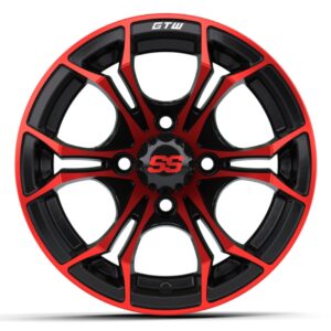 12″ GTW® Spyder Black with Red Accents Wheel - Image 2