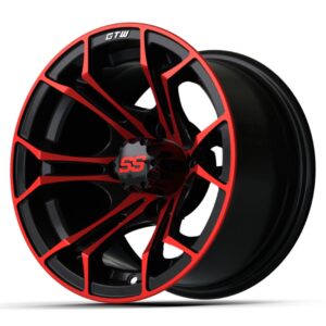 12″ GTW® Spyder Black with Red Accents Wheel - Image 3