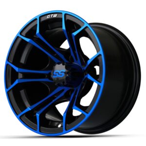 12" GTW® Spyder Wheel – Black with Blue Accents - Image 3