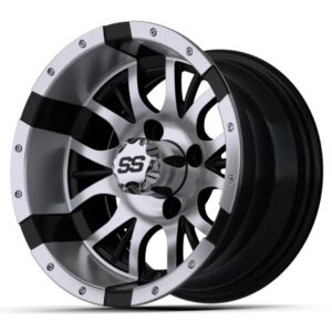 GTW Diesel Machined Silver and Black Wheel - 12x7 Inch - Image 3