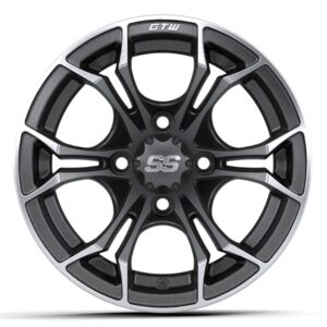 12″ GTW® Spyder Matte Gray Wheel with Machined Accents - Image 2