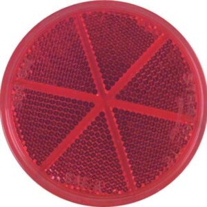 Red Quick Mount, Self Adhesive Reflector. 3" Diameter - Image 1