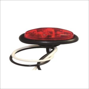 Red Mini Oval Marker Light With Bare Wire Ends - Image 1