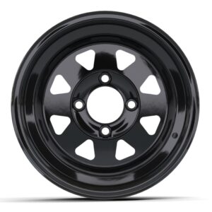 12″ Spoke Glossy Black Steel Wheel (2:5 Offset) - Image 2
