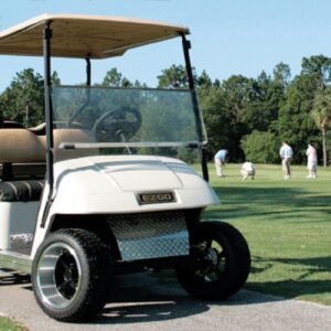 RedDot - EZGO T48 2+2 Tinted Bolt-on 3/16" Thick Acrylic Folding Windshield (Years 2014-Up) - Image 1