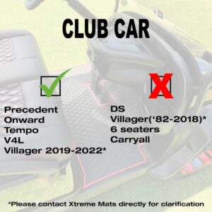 Xtreme Floor Mats for Club Car Precedent / Onward / Tempo / Villager & V4L - All Black - Image 4