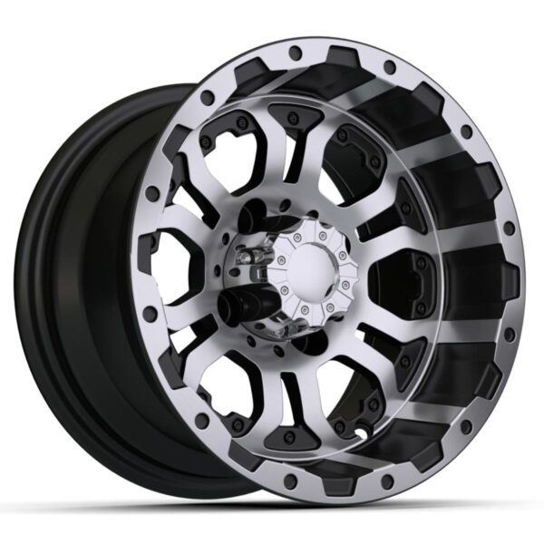 12″ GTW Omega Black Machined Wheel for Golf Cart