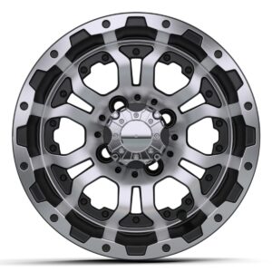 12″ GTW Omega Black with Machined Accents Wheel for Golf Cart - Image 3