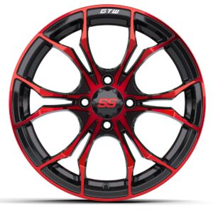 15″ GTW® Spyder Black with Red Accents Wheel - Image 3