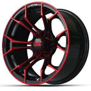 15″ GTW® Spyder Black with Red Accents Wheel - Image 2