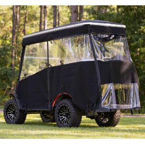 RedDot EZGO Express S4 Elite with 80” Non Modular Top Allguard Black 3-Sided Track Style Enclosure (Years 2023-Up) - Image 3