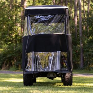 RedDot EZGO Express S4 Elite with 80” Non Modular Top Allguard Black 3-Sided Track Style Enclosure (Years 2023-Up) - Image 4
