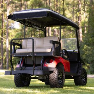 RedDot EZGO Express S4 Elite with 80” Non Modular Top Black 3-Sided Track Style Vinyl Enclosure (Years 2023-Up) - Image 3