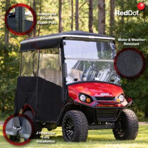 RedDot EZGO Express S4 Elite with 80” Non Modular Top Black 3-Sided Track Style Vinyl Enclosure (Years 2023-Up) - Image 9