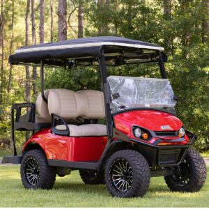 RedDot EZGO Express S4 Elite with 80” Non Modular Top Black 3-Sided Track Style Vinyl Enclosure (Years 2023-Up) - Image 16