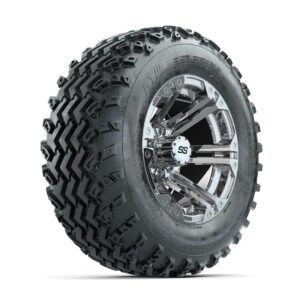 GTW Specter Chrome 12 in Wheels with 23x10.00-12 Rogue All Terrain Tires Full Set - Image 2