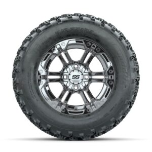 GTW Specter Chrome 12 in Wheels with 23x10.00-12 Rogue All Terrain Tires Full Set - Image 3