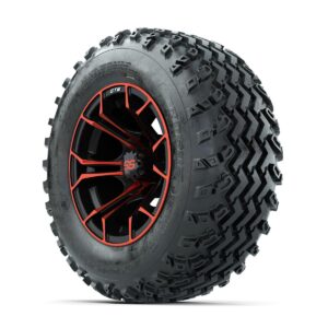 GTW Spyder Red/Black 12 in Wheels with 23x10.00-12 Rogue All Terrain Tires   Full Set - Image 2