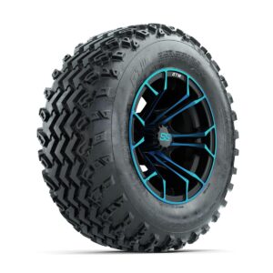 GTW Spyder Blue/Black 12 in Wheels with 23x10.00-12 Rogue All Terrain Tires Full Set - Image 2