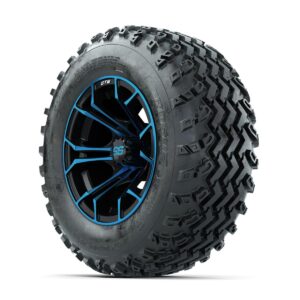 GTW Spyder Blue/Black 12 in Wheels with 23x10.00-12 Rogue All Terrain Tires Full Set - Image 3