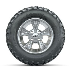 GTW Godfather Chrome 12 in Wheels with 23x10.00-12 Rogue All Terrain Tires   Full Set - Image 2