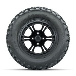 GTW Spyder Matte Black 12 in Wheels with 23x10.00-12 Rogue All Terrain Tires   Full Set - Image 2