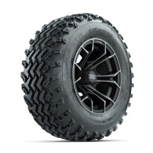 GTW Spyder Machined/Grey 12 in Wheels with 23x10.00-12 Rogue All Terrain Tires Full Set - Image 2