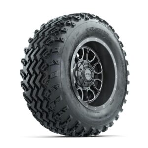 GTW Volt Gunmetal/Machined 12 in Wheels with 23x10.00-12 Rogue All Terrain Tires   Full Set - Image 2