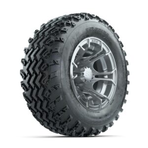 GTW Spyder Silver 12 in Wheels with 23x10.00-12 Rogue All Terrain Tires   Full Set - Image 2