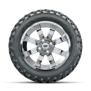 GTW Tempest Chrome 14 in Wheels with 23x10.00-14 Rogue All Terrain Tires Full Set - Image 3