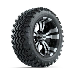GTW Vampire Machined/Black 14 in Wheels with 23x10.00-14 Rogue All Terrain Tires Full Set - Image 2
