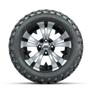 GTW Vampire Machined/Black 14 in Wheels with 23x10.00-14 Rogue All Terrain Tires Full Set - Image 3