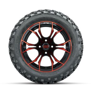 GTW Spyder Red/Black 14 in Wheels with 23x10.00-14 Rogue All Terrain Tires   Full Set - Image 2