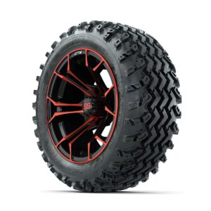 GTW Spyder Red/Black 14 in Wheels with 23x10.00-14 Rogue All Terrain Tires   Full Set - Image 3