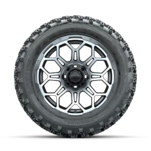 GTW Bravo Machined/Matte Grey 14 in Wheels with 23x10.00-14 Rogue All Terrain Tires   Full Set - Image 2