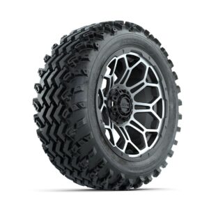 GTW Bravo Machined/Matte Grey 14 in Wheels with 23x10.00-14 Rogue All Terrain Tires   Full Set - Image 3