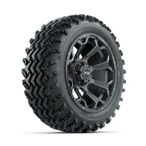 GTW Raven Ball Milled/Matte Grey 14 in Wheels with 23x10.00-14 Rogue All Terrain Tires Full Set - Image 2