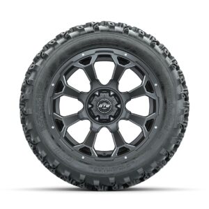 GTW Raven Ball Milled/Matte Grey 14 in Wheels with 23x10.00-14 Rogue All Terrain Tires Full Set - Image 3
