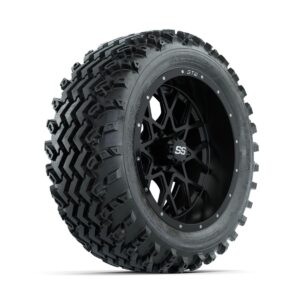 GTW Vortex Matte Black 14 in Wheels with 23x10.00-14 Rogue All Terrain Tires Full Set - Image 2