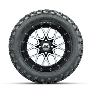 GTW Vortex Machined/Matte Black 14 in Wheels with 23x10.00-14 Rogue All Terrain Tires   Full Set - Image 2
