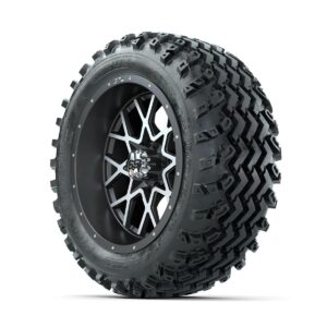 GTW Vortex Machined/Matte Grey 14 in Wheels with 23x10.00-14 Rogue All Terrain Tires   Full Set - Image 2