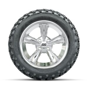 GTW Godfather Chrome 14 in Wheels with 23x10.00-14 Rogue All Terrain Tires   Full Set - Image 2