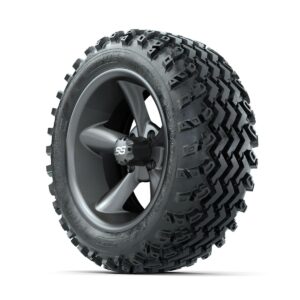 GTW Godfather Matte Grey 14 in Wheels with 23x10.00-14 Rogue All Terrain Tires   Full Set - Image 3