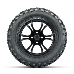 GTW Spyder Matte Black 14 in Wheels with 23x10.00-14 Rogue All Terrain Tires   Full Set - Image 3